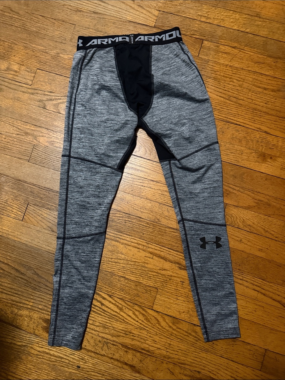 Under Armour Grey Heather & Black Compression Tights - Picture 2 of 2
